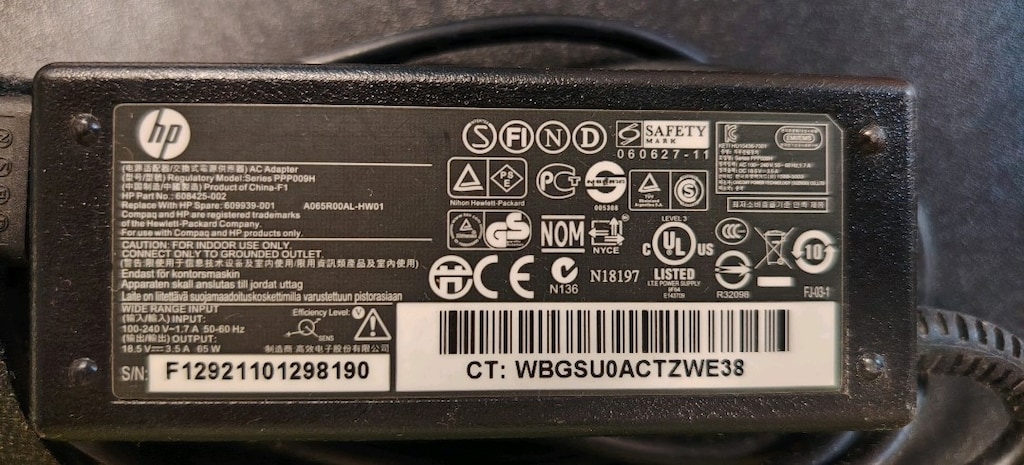 Orijinal HP OEM AC Adapter 463552-002/46395 - 3