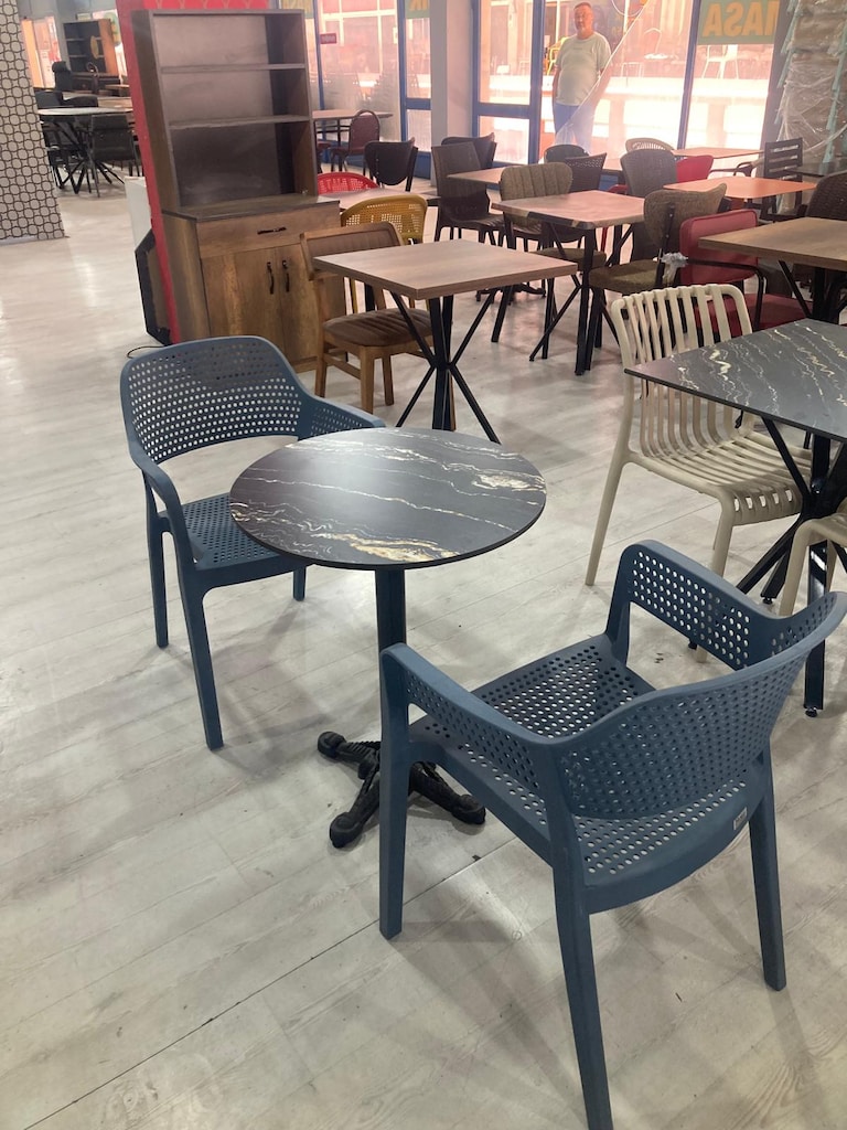 PLASTİK RATTAN SANDALYE DIŞ MEKAN BAHÇE BALKON TERAS CAFE KAHVE - 2