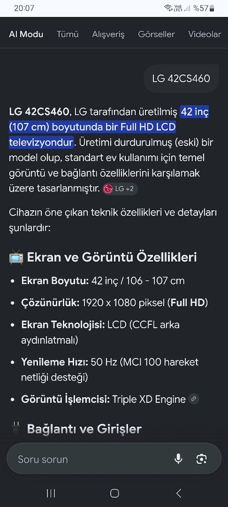 LG LCD 42 İNÇ ORJİNAL TV - 10