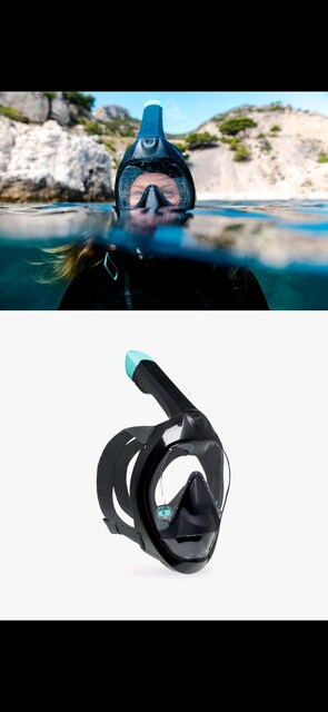 tam yüz maskesi havuz deniz snorkheli