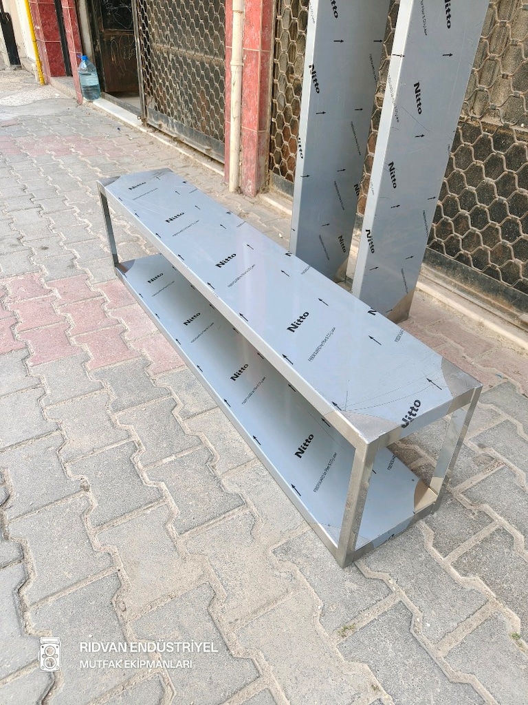 iki katlı duvar rafı krom duvar raf endüstriyel hazır mutfak krom raf - 20