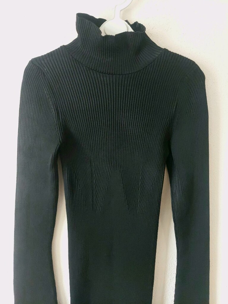 ROBİN dik yaka saran fitilli maxi elbise - 4