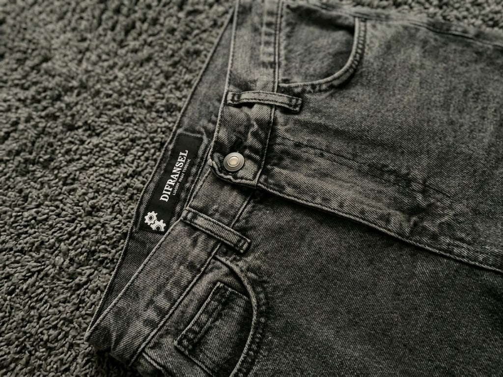 Diferansel Gri Vintage Jean Pantolon