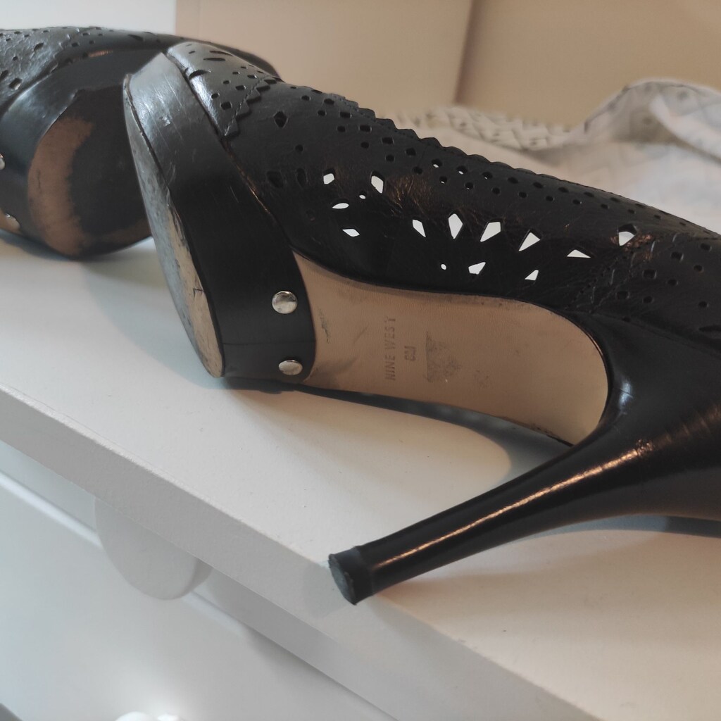 nine west siyah deri 38 topuklu ayakkabı - 7