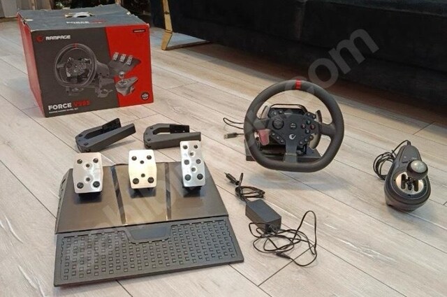 RAMPAGE Force V995 3 Pedallı El Vitesi Gaming Oyun Direksiyonu Siyah