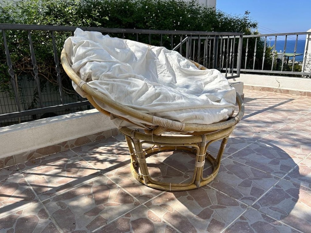 bambu rattan yuvarlak boho mudo chakra stili bahçe koltuk berjer - 17