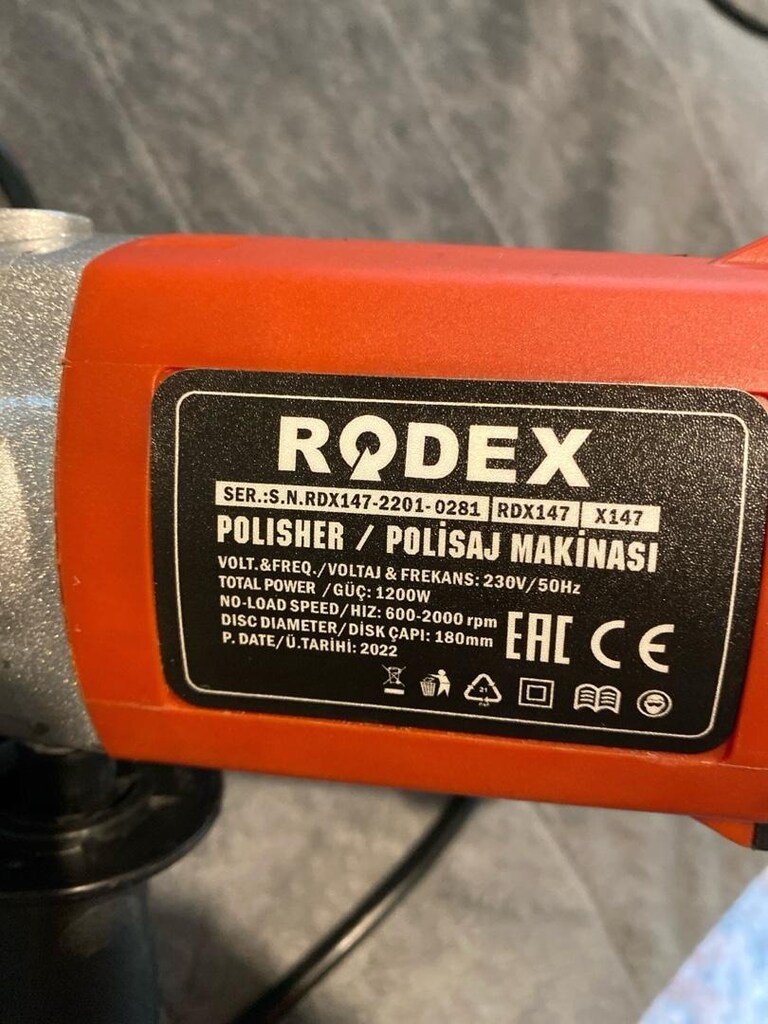 Rodex RDX147 (1200W / 180mm) model polisaj / cila makinesi - 4