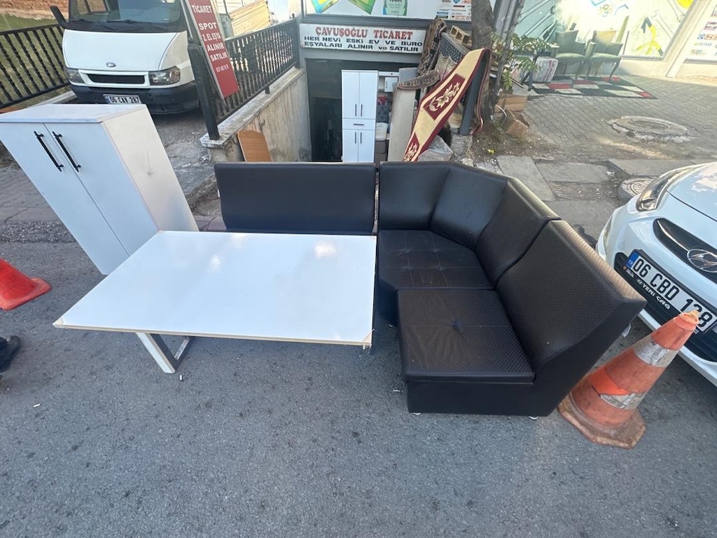 köşe masa ek bank katlanır masalı