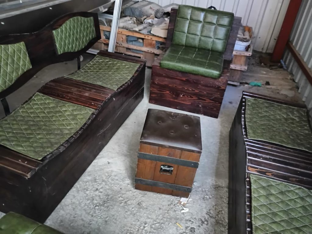 Rustik Ahşap Bahçe/Kafe Oturma Takımı - 2