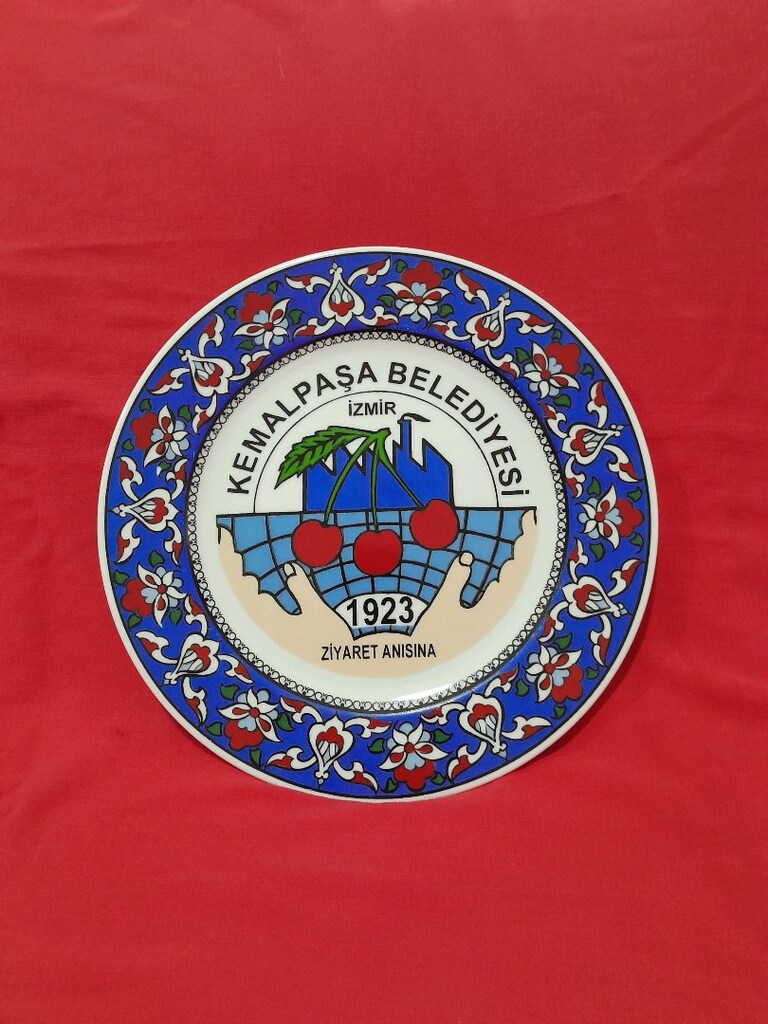 Az kullanilmis Izmir Kemalpasa Bld. hediyelik cini porselen tabak - 4