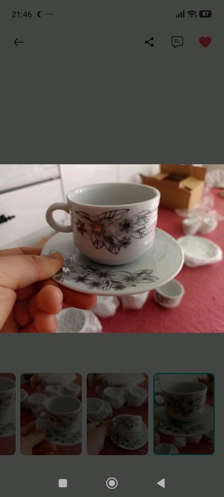 gümüş renk kahve fincanı Güral porselen sıfır - 3