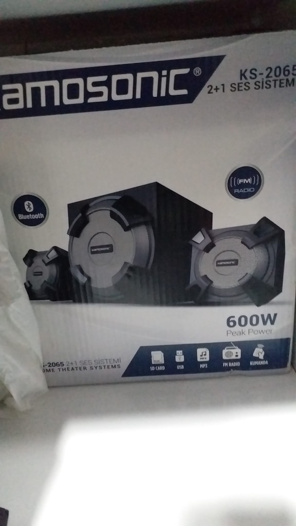 KAMASONİC KS-2065 2+1 SES SİSTEMİ 600W-BLUTOOTH-SD-USB-FM-LED - 2