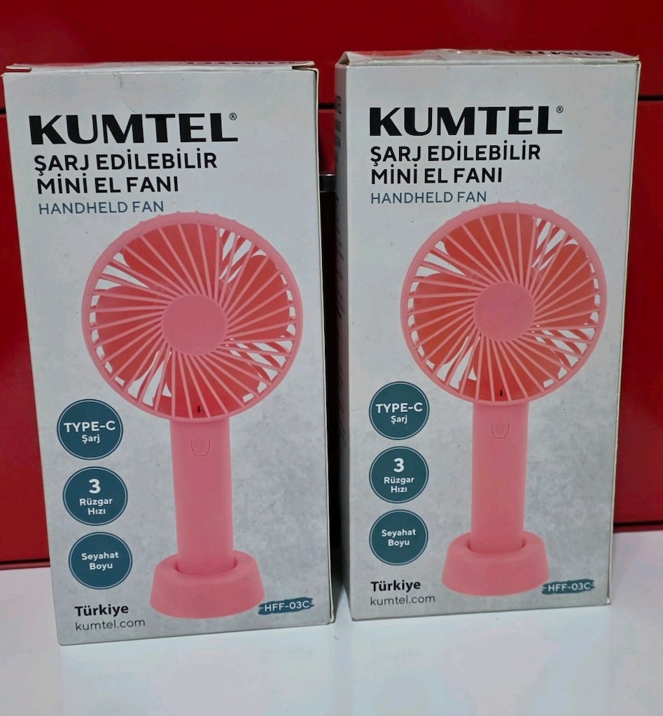 Kumtel Şarj Edilebilir Mini El Fanı PEMBE. Sıfır kutusunda - 11