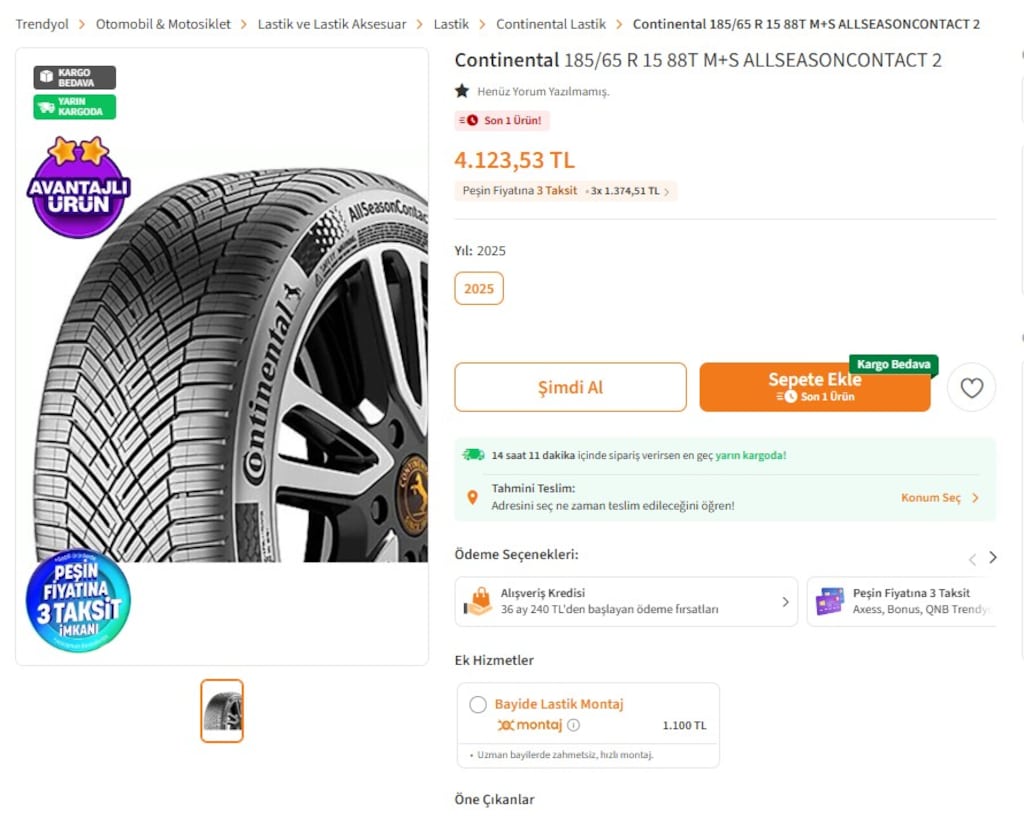 185 65 15 continental allseasoncontact 2 lastik 2026 - 6