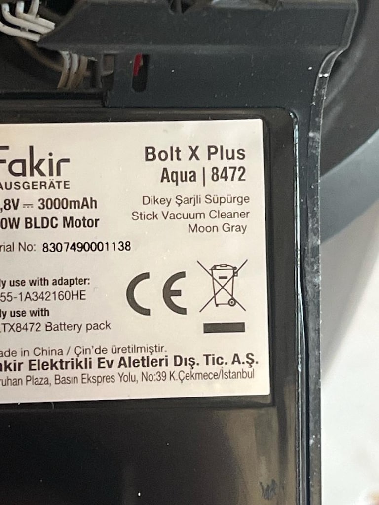 Fakir Bolt X Plus 8472 Dikey Süpürge Motoru ve Bataryası - 11