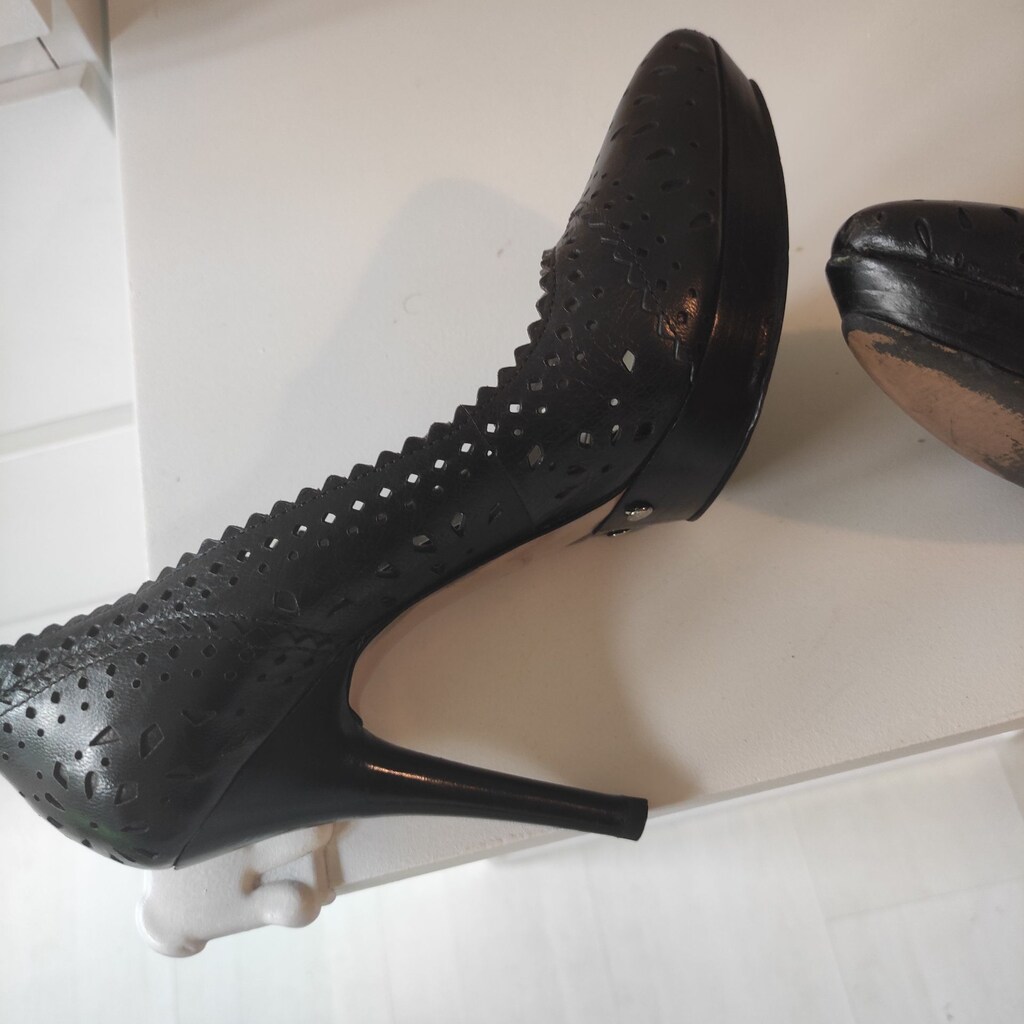 nine west siyah deri 38 topuklu ayakkabı - 6