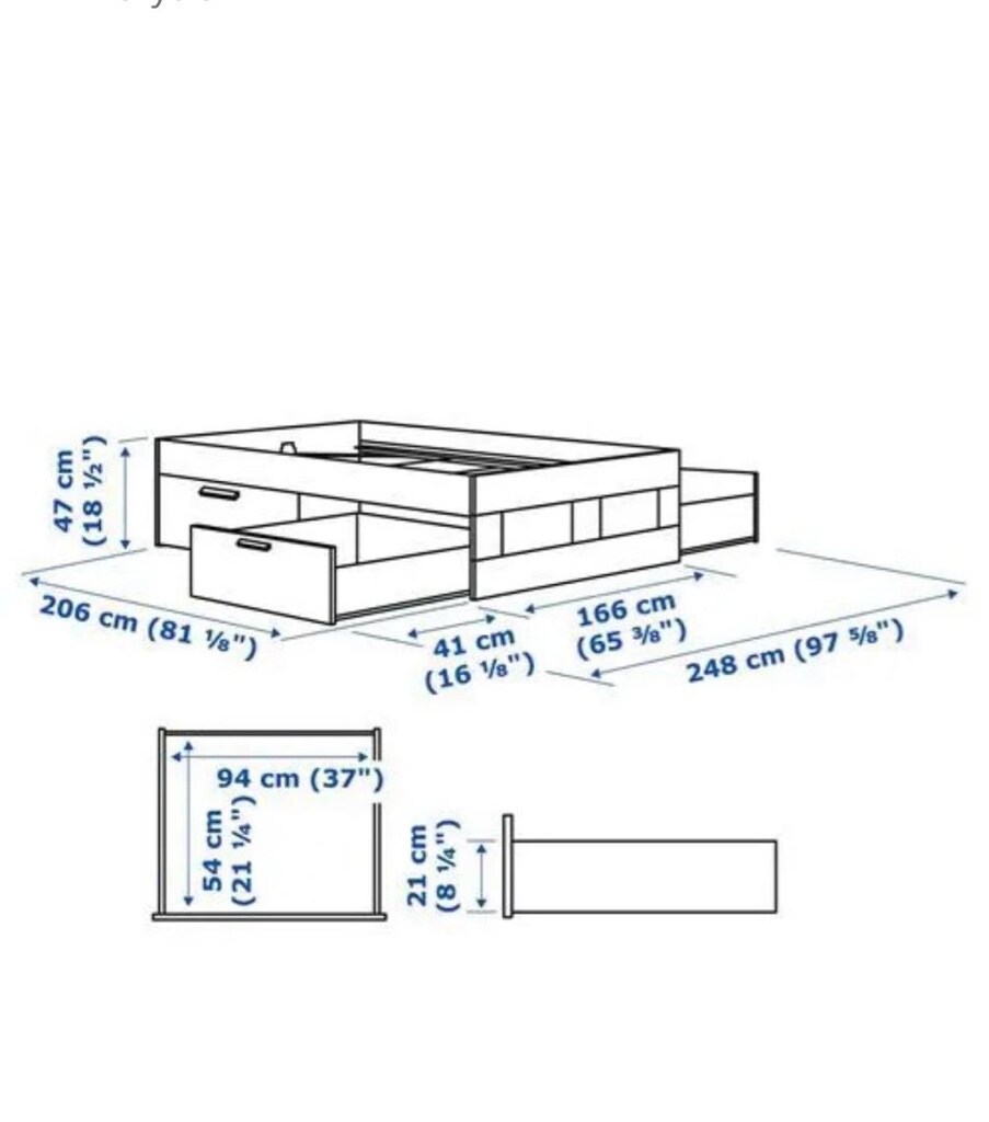 Ikea BRIMNES/LURÖY çift kişilik karyola - 3