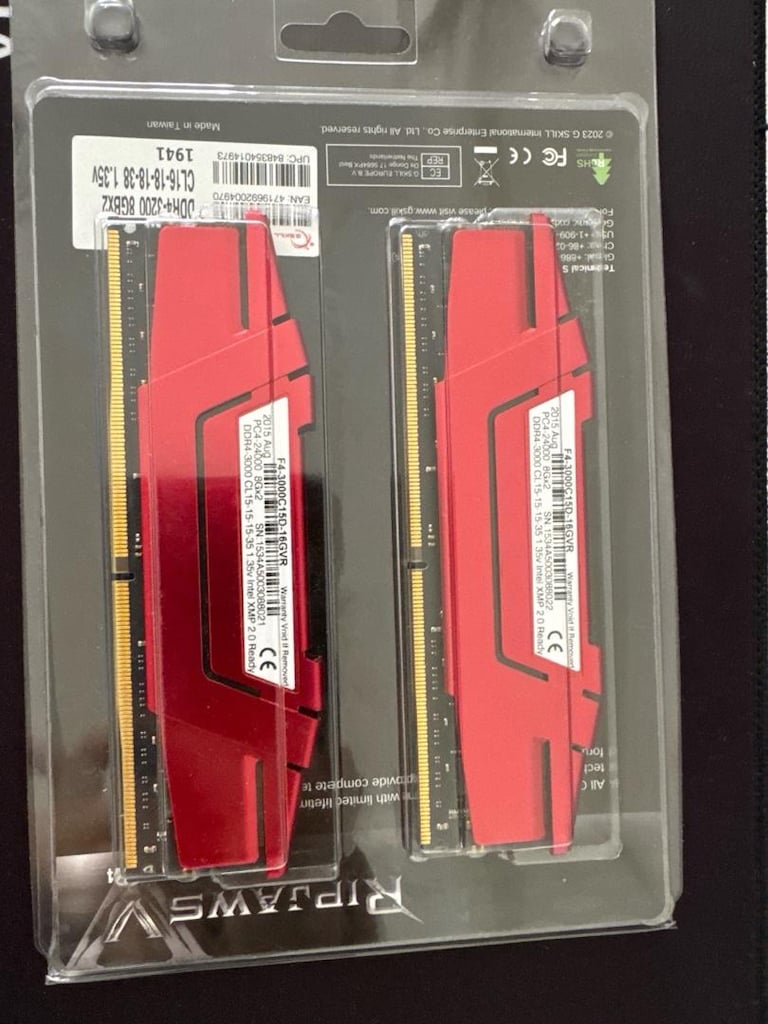 G.Skill RipjawsV 16GB (2x8GB) 3000MHz DDR4 CL15