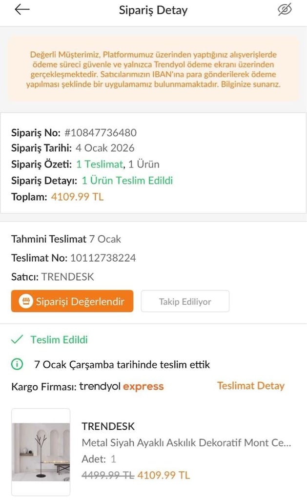 TRENDESK Metal Siyah Ayakli Askilik Portmanto - 3