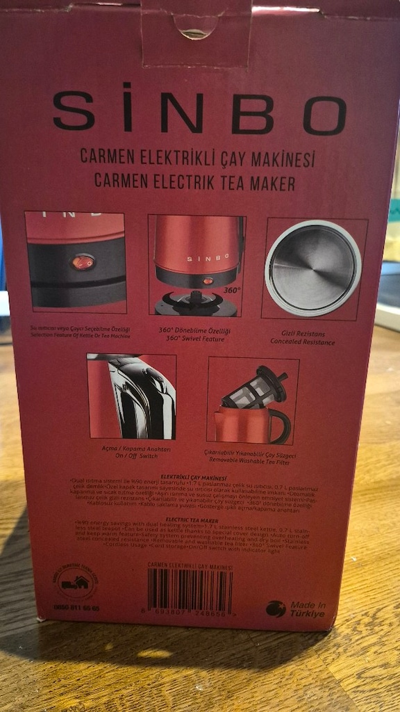 Sinbo Carmen Elektrikli Çay Makinesi – 1,7 L – 1.000 TL - 5