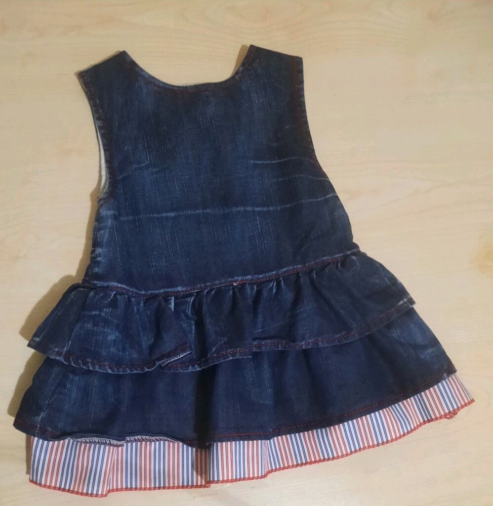Kız Çocuk Koyu Kot Denizci Temalı Jile Elbise (1.5 Yaş / 80 cm) - 2
