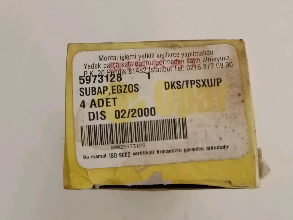 Eski Seri Sıfır Opar Tofaş DKŞ Egzoz Subap Takımı (4 Adet)OEM 5973128 - 2