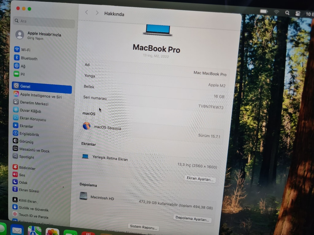 MACBOOK PRO M2 + TOUCHBAR-PİL SAĞLIĞI %84 +16 GB RAM +500 GB SSD - 9