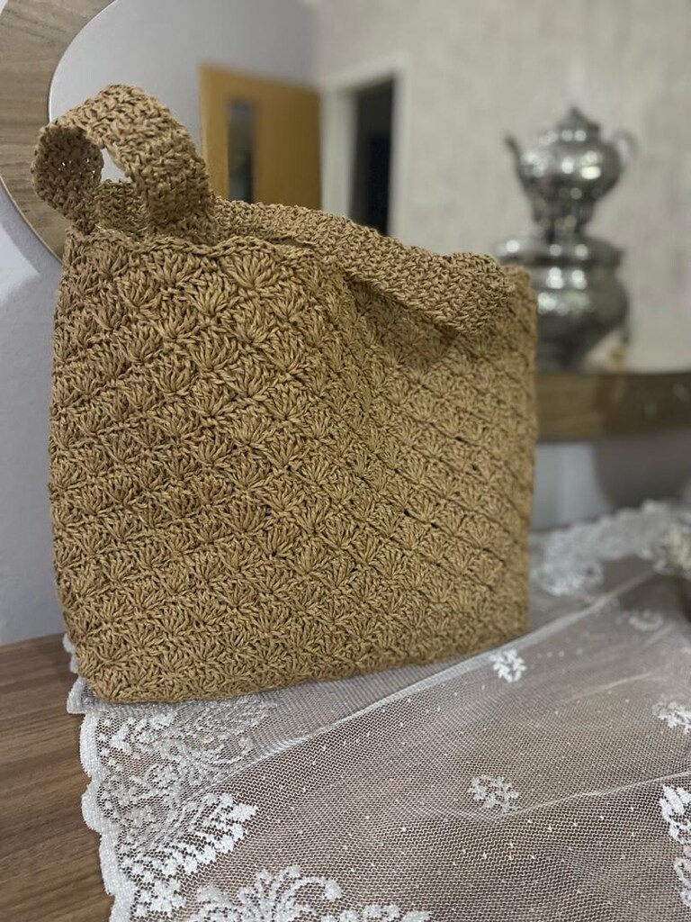 hasır çanta örgü çanta bohem çanta - 3