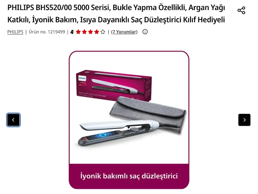 PHILIPS BHS520 - 5000 Serisi- Saç düzleştiricisi - 3