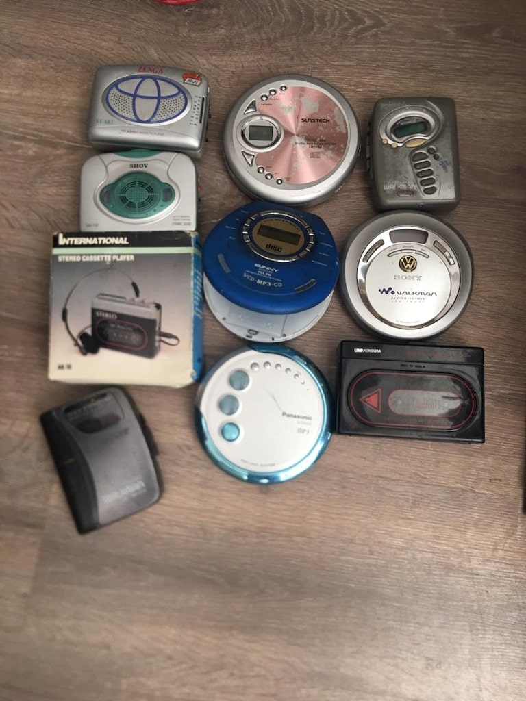 10 Adet Walkman Discman Lotu - Sony Panasonic Sunny - Koleksiyonluk