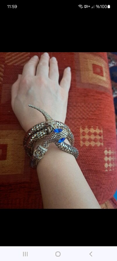 Vintage Örgü Yılan Chocker Kolye