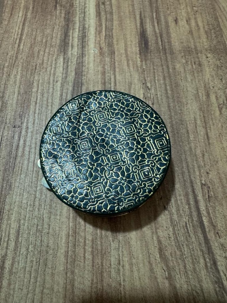 Vintage Retro Desenli & Gold Detaylı Metal Mücevher & Kadife Takı Kutu - 5