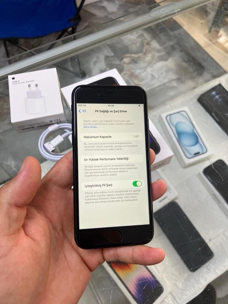MÜHENDİSCELLDEN YURTİÇİ İPHONE SE 3.NESİL PİL %87 KUTU FATURA - 7