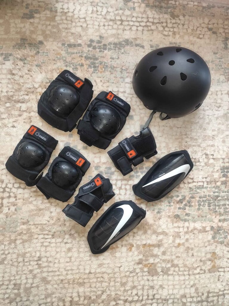Oxelo Çocuk Paten/Kaykay Kaskı Koruma Seti (50-54 cm) + Nike Tekmelik - 4