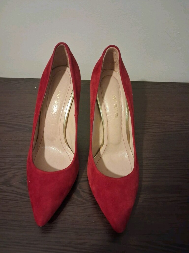 Gianvito Rossi kırmızı süet stiletto topuklu ayakkabı