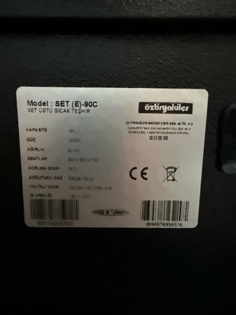 Öztiryakiler Set Üstü Sıcak Teşhir Dolabı Model Set (E) -90 C - 6