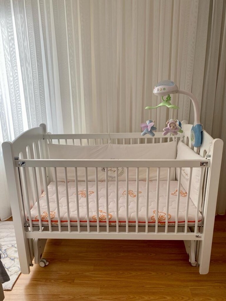 MeltemKids Mia Anne Yanı Ahşap Sallanır Beşik - 6