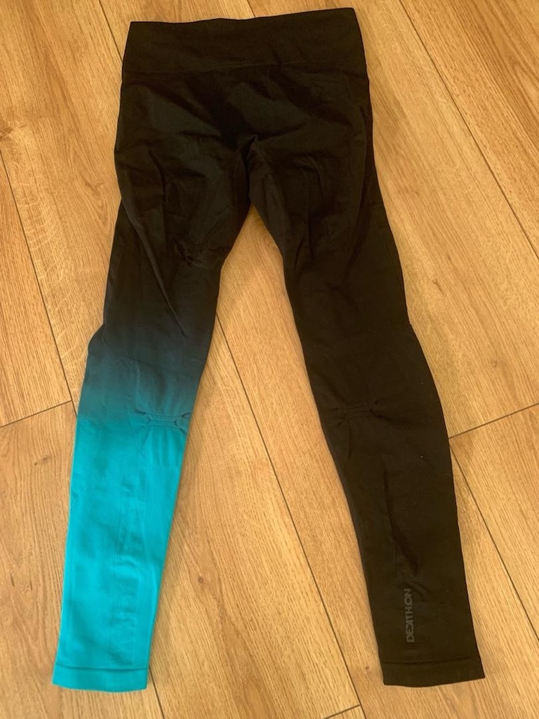Decathlon Siyah Turkuaz Spor Taytı S/M – Esnek ve Toparlayıcı - 2
