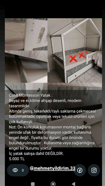 çocuk Montessori yatak 5000 ankastre set 5.500