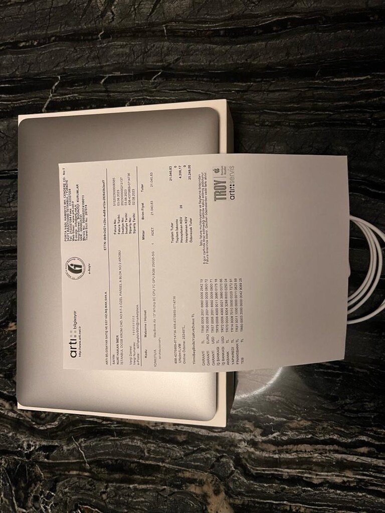 MacBook Air M1 Ağustos 2023 Troy faturalı - 2