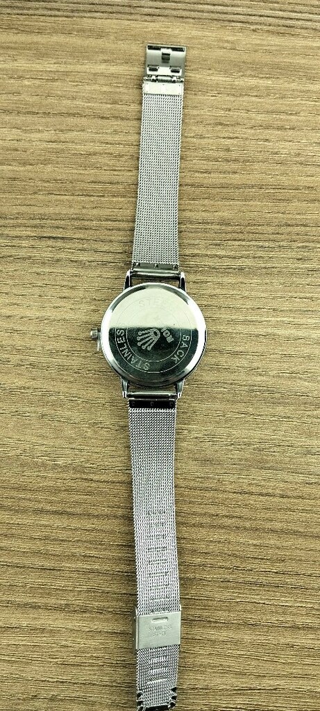 Sıfır Kutulu 35 mm Gümüş Renk Quartz Pilli Kol Saati – Metal Hasır Kor - 5