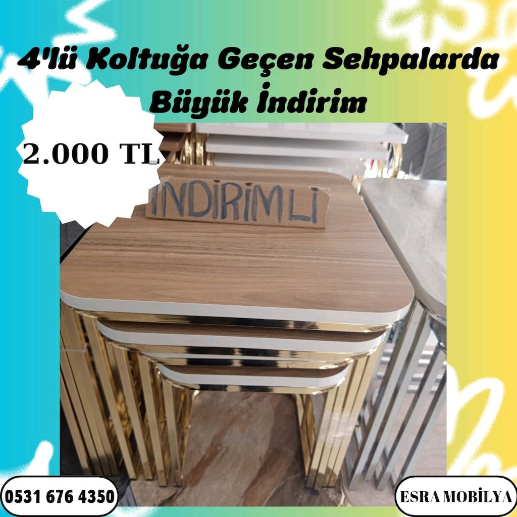 Kampanyalı Nakite Özel Gel Ala Özel Koltuğa Geçe Bilen Sehpa Modellerm - 15