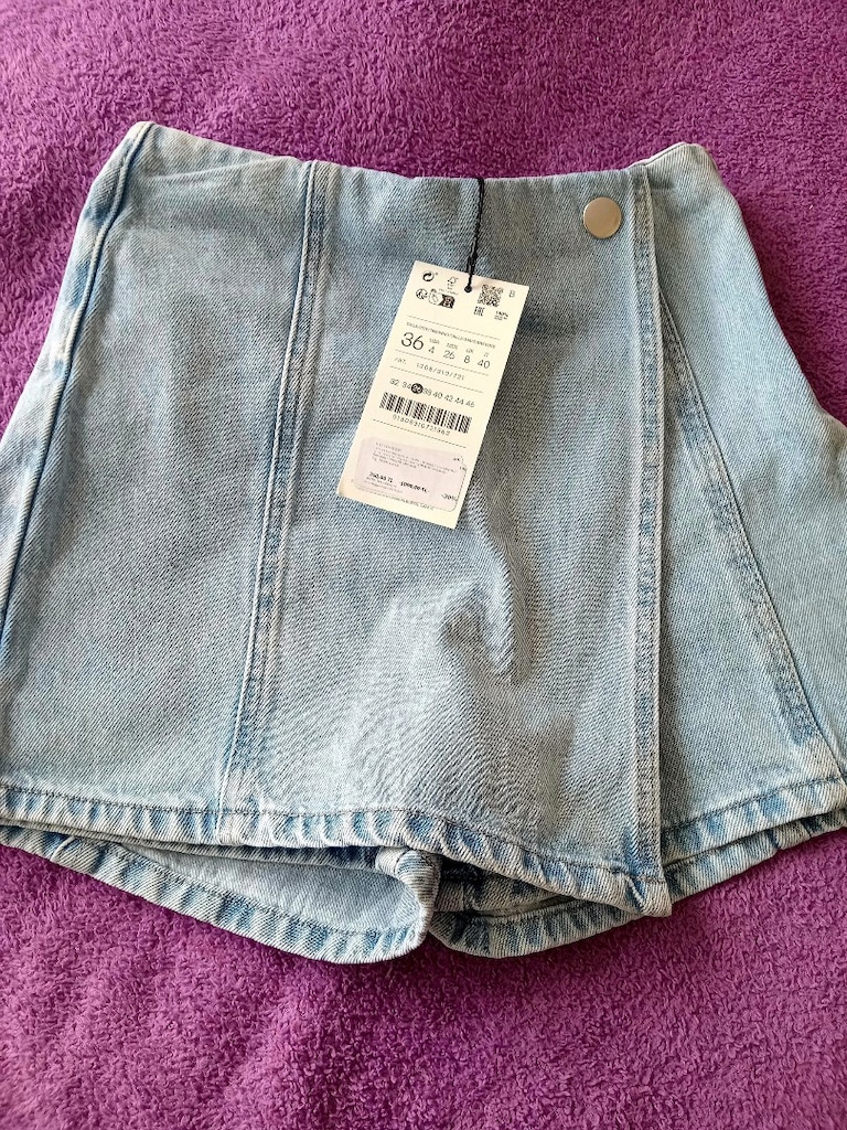 stradivarius kot şort etek 36 beden