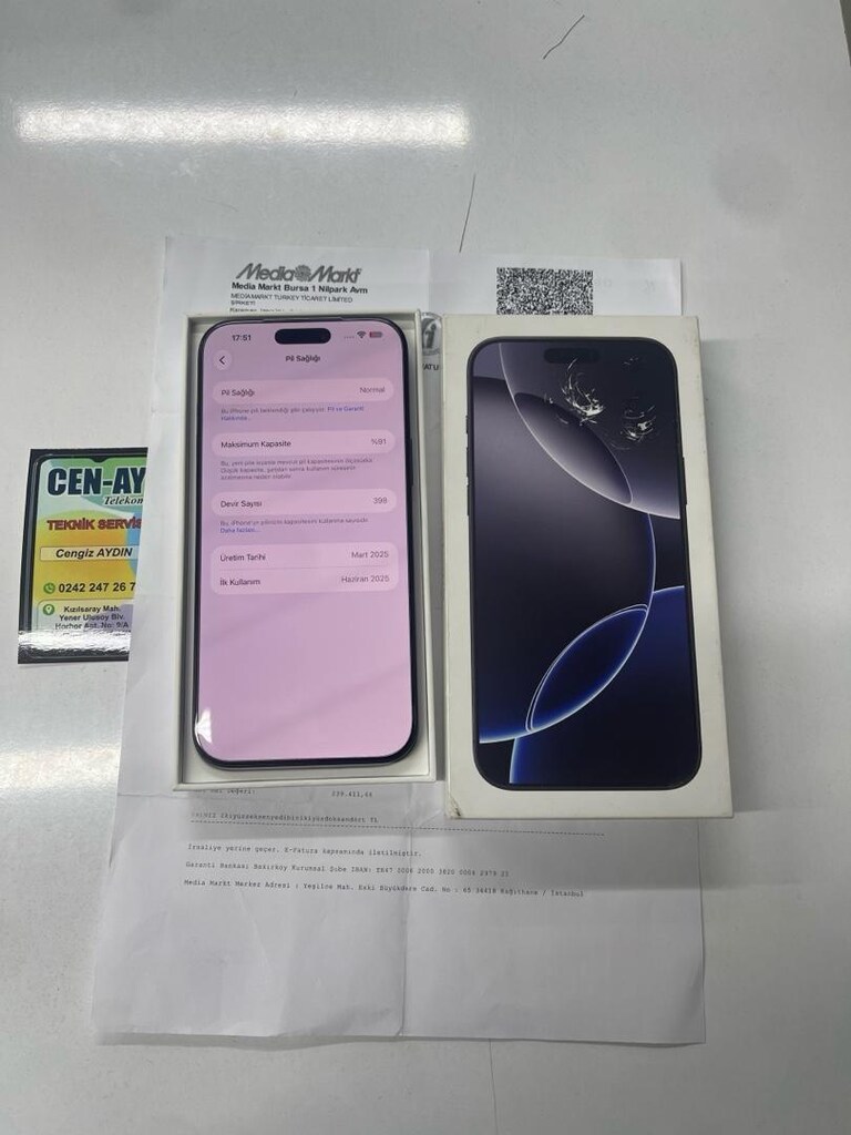İPHONE 16 PRO MAX 256GB HATASIZ GARANTİLİ PİL %91 - 3