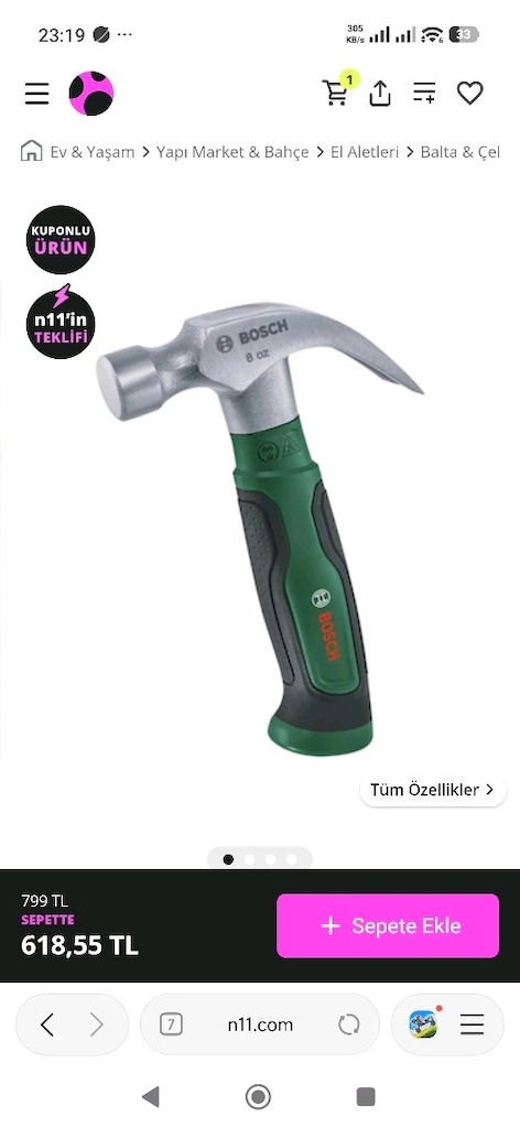 Bosch çatal çekiç kisa - 2