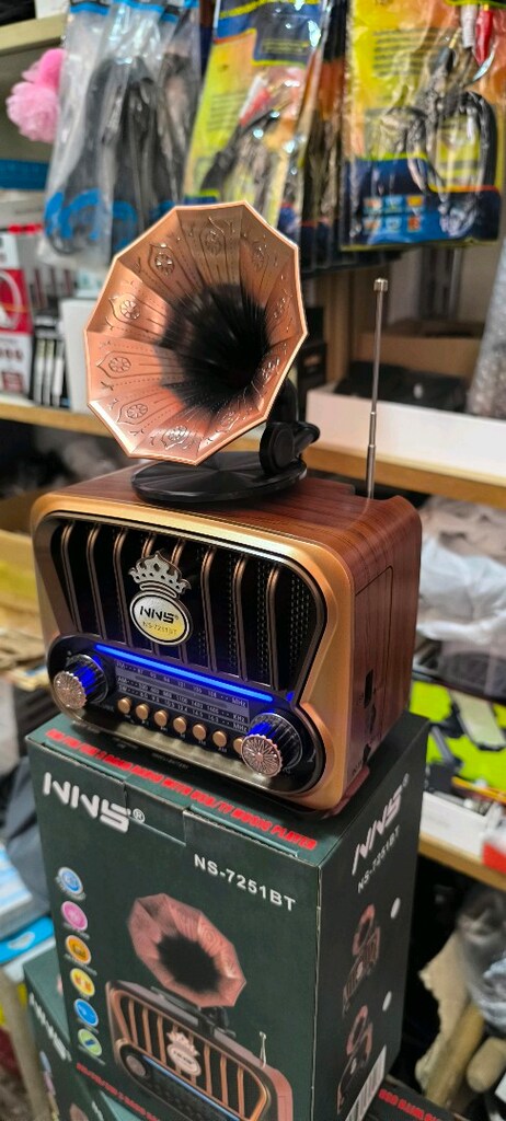 gramofon görünümlü Bluetooth lu müzik çalar, radyo - 7