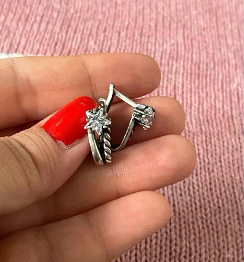Gümüş ( 925 Ayar ) Kuyruklu Yıldız Küpe - 2