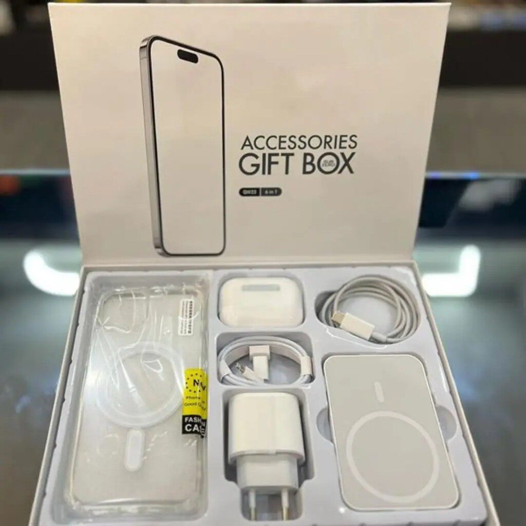 İphone Şarj Seti, Kulaklık, kılıf, kablosuz şarj cihazı, bir arada