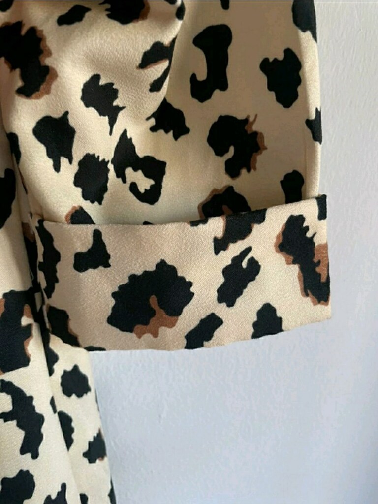 Leopar desenli ince kumaş bayan ceket - 6
