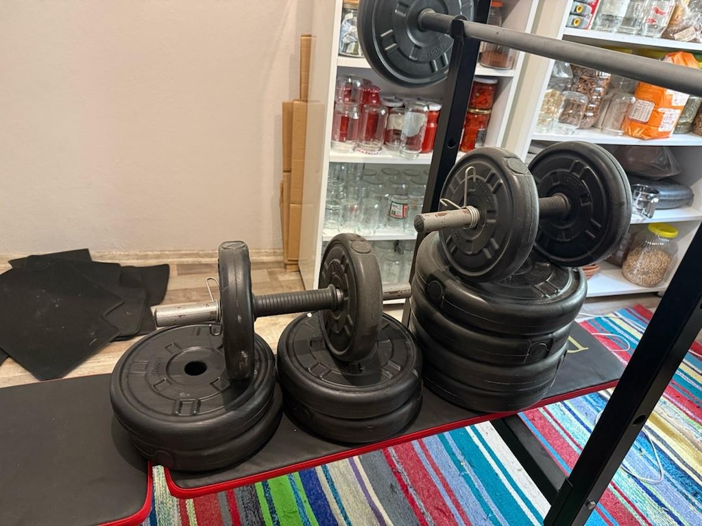 Delta spor sehpası + 80 kilo ağırlık + bar - 4